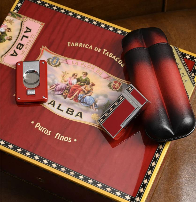 Elie Bleu Alba 75 Cigar Humidor - Alba Collection Red