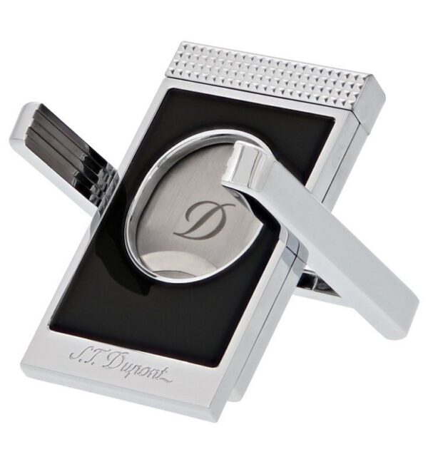 Bayside Cigars - S. T. Dupont - Chrome and Black Guillotine Cigar Cutter and Cigar Stand